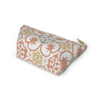 Portugal Tile Accessory Pouch w T-bottom in Orange